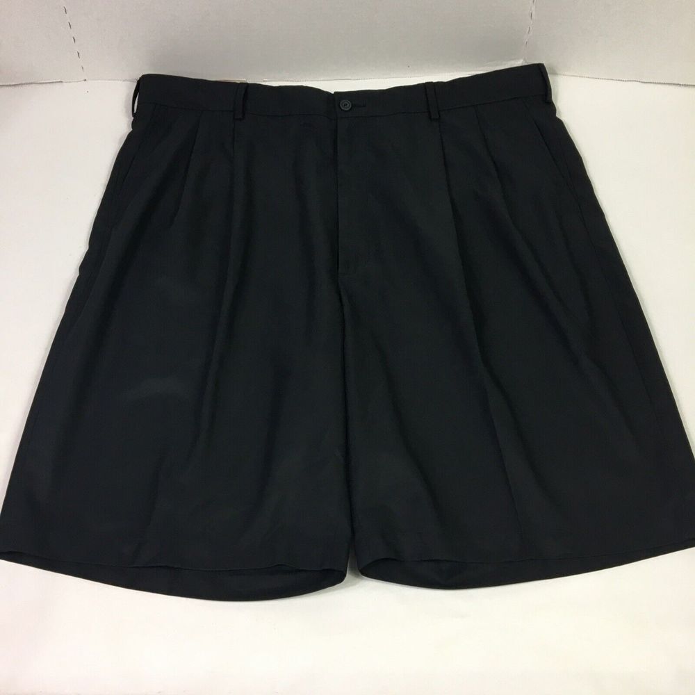 Pro Tour Golf‎ Shorts Mens Black polyester pleated front Size 42